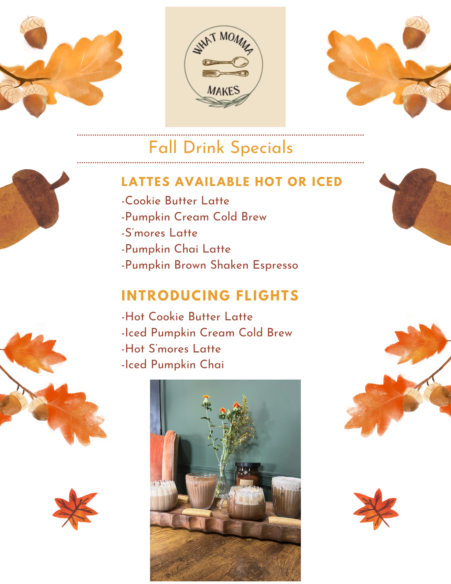 Brown Illustration Thanksgiving Menu Portrait