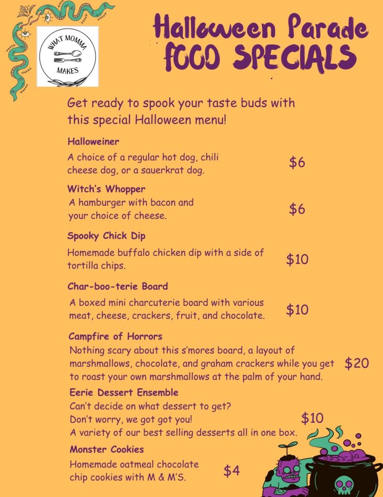 Orange and Purple Hallowen Illustration Food Menu (1)